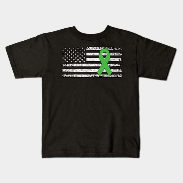 Lymphoma Cancer Awareness Classic American Flag Kids T-Shirt by Gendon Design